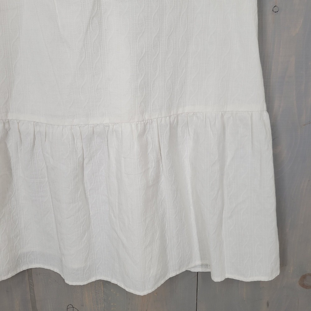 Carve Designs Midi Dress Womens Large White Organic Cotton Tie Back NWT Rayne - Picture 7 of 13